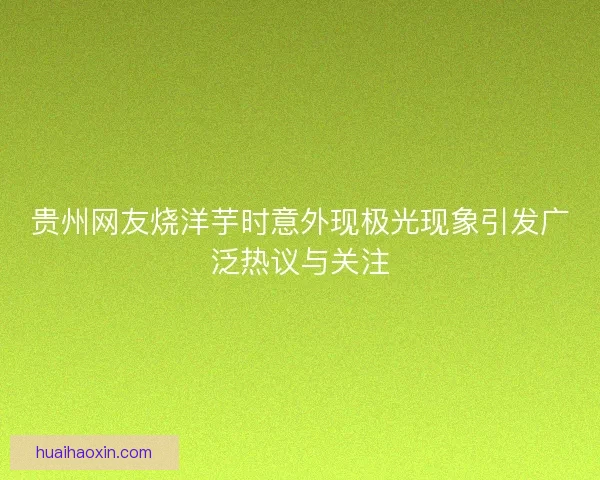 贵州网友烧洋芋时意外现极光现象引发广泛热议与关注